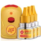 Good Knight Gold Flash Liquid Vapourizer - Mosquito Repellent Combo Pack - Machine + 3 Refills 