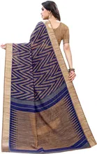 यशिका डिज़ाइनर विमेंस साड़ी प्योर लिनन विद अन्स्टिच ब्लाउज पीस 