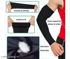 UV Protected Cotton Blend Arm Sleeves for Men & Women, Black, Set of 3