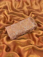 Satin Solid Saree for Women, Orange 