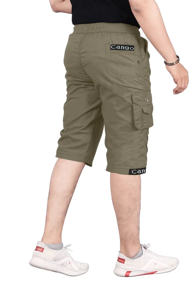 Cotton Solid Capri for Men (Brown, 30)