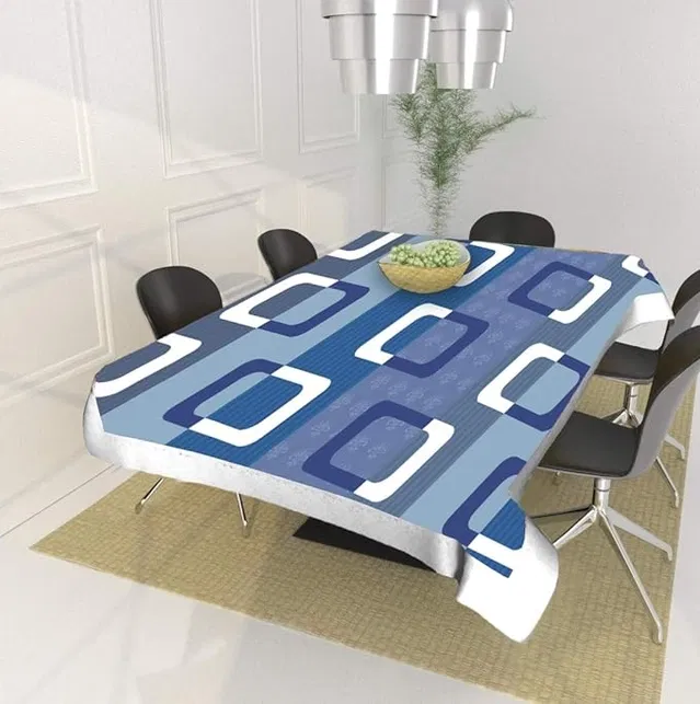 PVC Printed 4 Seaters Table Cover (Multicolor, 40x60 inches)