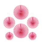 PARTYMASH 6Pcs Mergenta Pink Paper Fan Decoration for Birthday Decorations Items for Boys/Paper Fans Decoration  