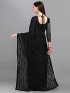 Net Solid Saree for Women 