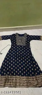 Rayon Printed Anarkali Kurti for Women 