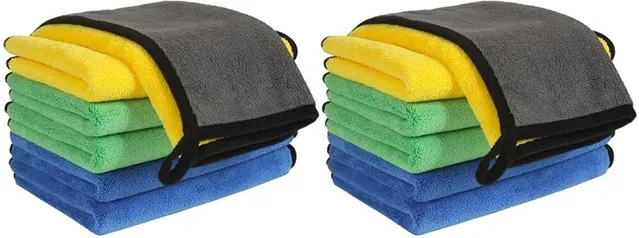 Microfiber Cleaning Cloth for Car (Multicolor, 30x40 cm) (Pack of 12)