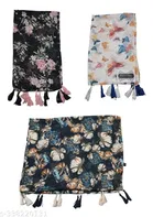 Poly Chiffon Printed Scarves for Women, Multicolor, Pack of 3
