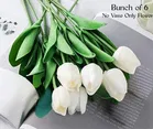 Green Gallery Artifical Tulip Lily White Lavender Bunch of 6
