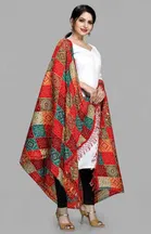 Chinon Printed Dupatta for Women (Multicolor)