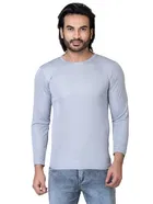 Cotton Blend Round Neck T-shirt for Men, Grey 