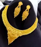 Alloy Choker Necklace with Earrings for Women 