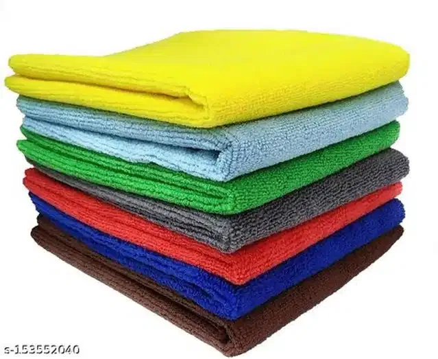 Microfiber Bath Towel (Multicolor, 40x40 cm) (Pack of 7)