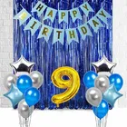 9th Happy Birthday Balloon Decoration,Blue,Set Of 1