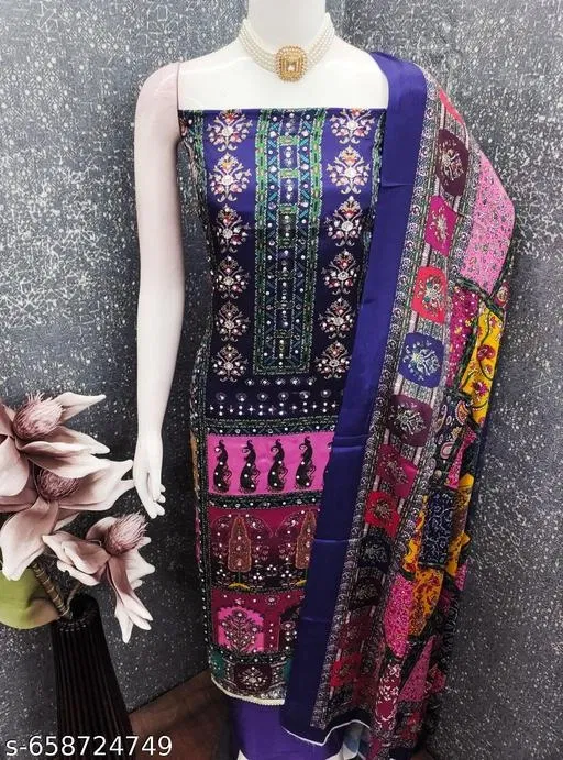 Printed Punjabi Suits for Men (Multicolor, 6.45 meter (XL)