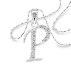 Vighnaharta Alloy Popular "P" Letter Rodium Plated Pendant With Chain For Women & Girls 