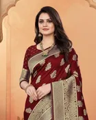 Banarasi Silk Jacquard Embroidery Saree for Women 
