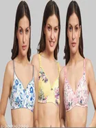 Cotton Blend Printed Padded Bra for Women 