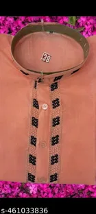 Cotton Solid Kurta for Men, Peach & Bottle Green, Pack of 2 