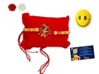Metal Rakhi with Smiley Ball & Greeting Card, Roli 