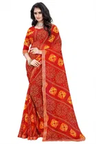 कानूड़ा फैंसी विमेंस जॉर्जेट फ्लावर प्रिंटेड साड़ी 