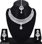 Alloy Necklace with Earrings & Maangtika for Women 