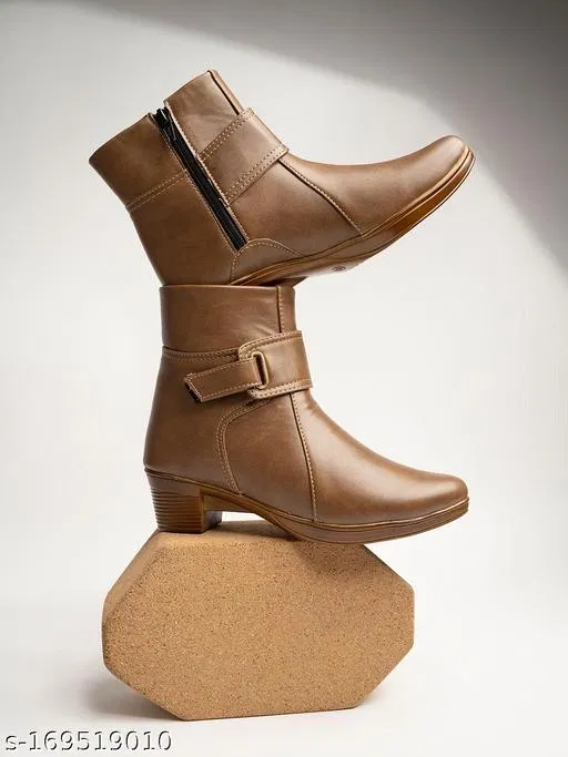 Shoetopia Solid Women's Synthetic Boots (IND-6)
