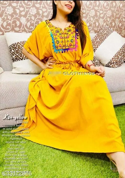 Gown for Women (Yellow, XL)