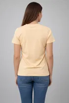 Cotton Blend Printed T-shirt for Men, Peach 