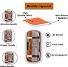 PVC Printed Fridge Top Cover with 3 Pcs Shelf Mats & Handle Cover 