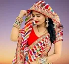 Georgette Printed Saree for Women, Multicolor 