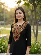 Floral Embroidered Acrylic Kurti for Women 