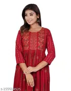 Rayon Embroidered Gown for Women 