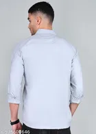 Polycotton Solid Shirts for Men, Grey 