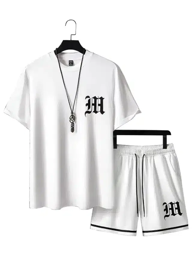 Short Tracksuit for Men (White, L)