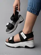 Shoetopia Brown Mesh Wedge Round Toe Sandals 