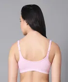 Cotton Blend Solid Bra for Women, Pink 