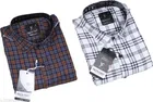 Polycotton Checked Shirts for Men, Multicolor 