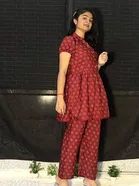 Crepe Printed Kurti with Palazzo for Women 