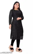 Net Kurti for Women,  Black  
