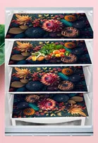 PVC Fridge Mat, Multicolor, Pack of 4