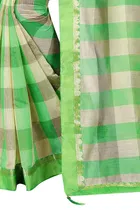 सिद्धिदाता टेक्सटाइल विमेंस कॉटन चेक्स लेस बॉर्डर विद टैसल्स 