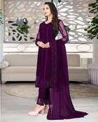 Net Solid Kurta Set with Dupatta for Women 
