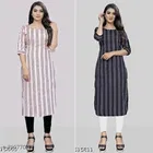 Crepe Striped Kurti for Women 