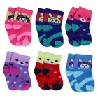 Cotton Printed Socks for Kids, Set of 6 