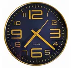 Khatu Crafts Stylish Gold Analog Wall Clock (Plastic, 25x25 cm)