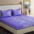 Polycotton Printed Double Bedsheet with Two Pillow Covers 