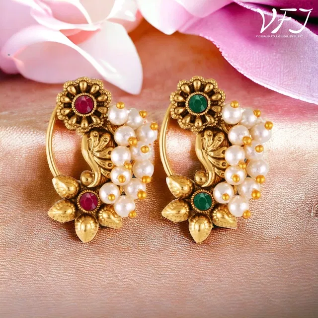 Alloy Nath Nosepins for Women (Multicolor, Pack of 2)