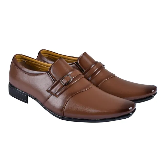 Formal Slip-On Shoes for Men (Brown, 8)