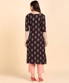 Crepe Block Print Women's Kurta with Pant Set 