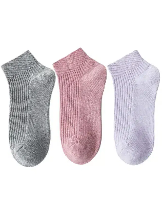 Cotton Ankle Socks for Women & Girls (Multicolor, Set of 3)
